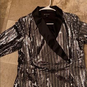 Sequined tuxedo dress